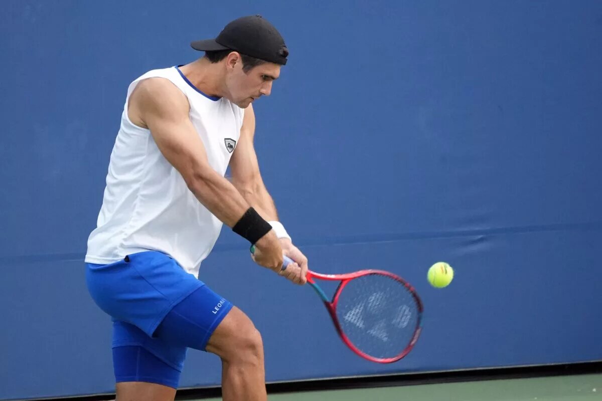 Marcos Giron in action ahead of the ATP Dallas Open.