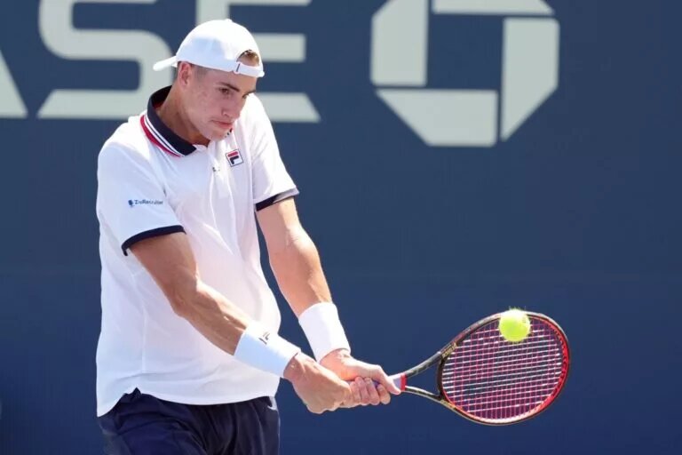 John Isner in action.