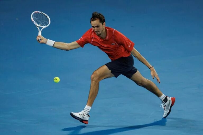 Daniil Medvedev in action ahead of the ATP Rotterdam Open.