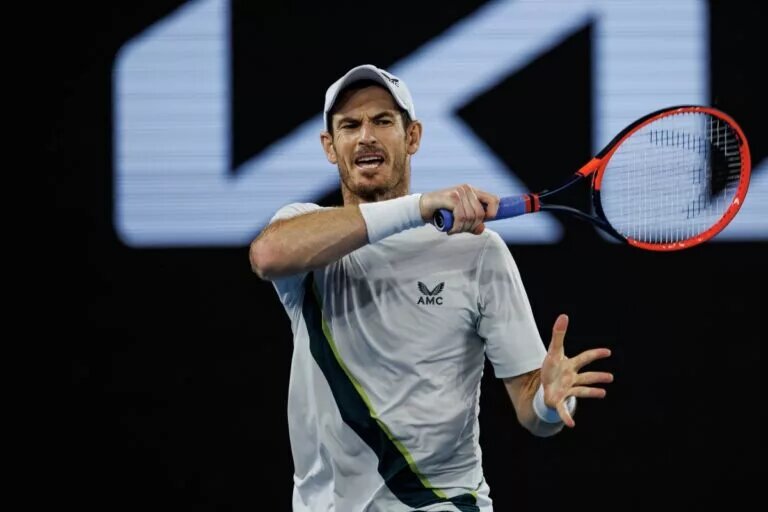 Andy Murray in action ahead of the ATP Doha Open.
