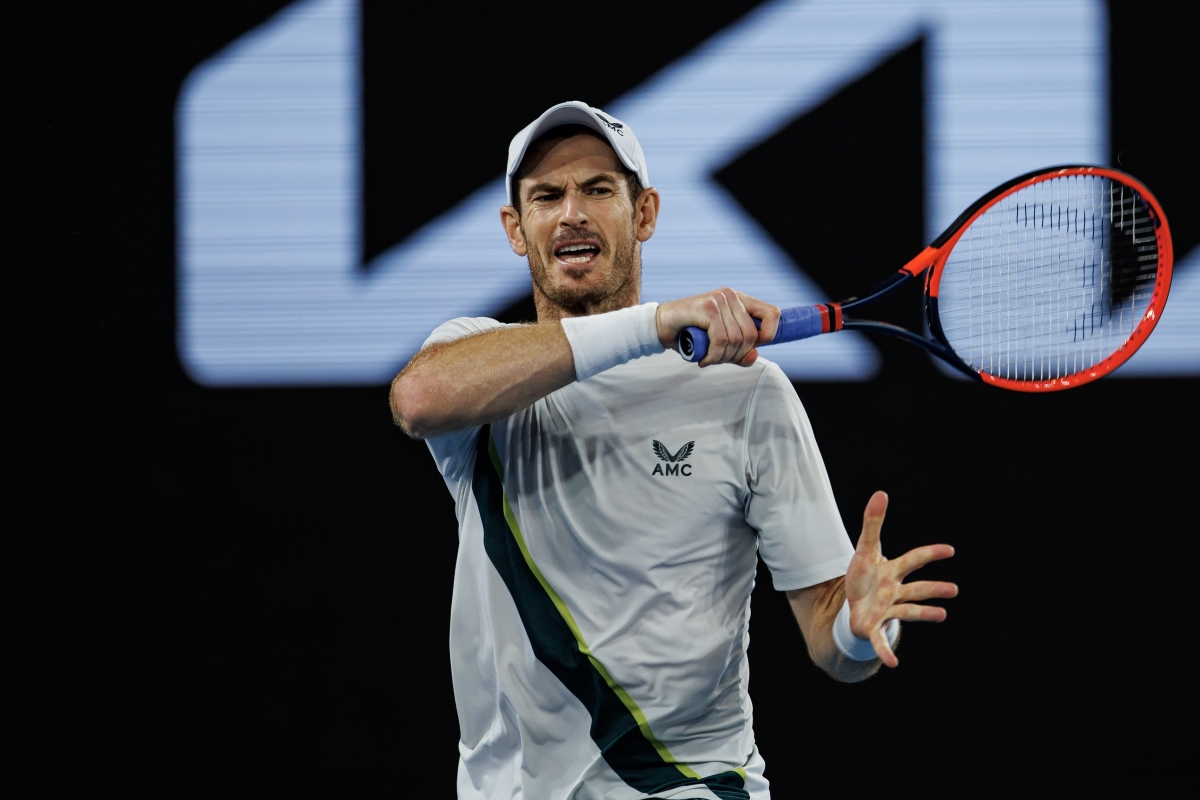 Andy Murray in action ahead of the ATP Doha Open.