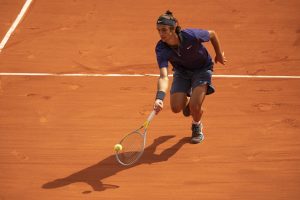 Lorenzo Musetti in action ahead of the ATP Rio Open.