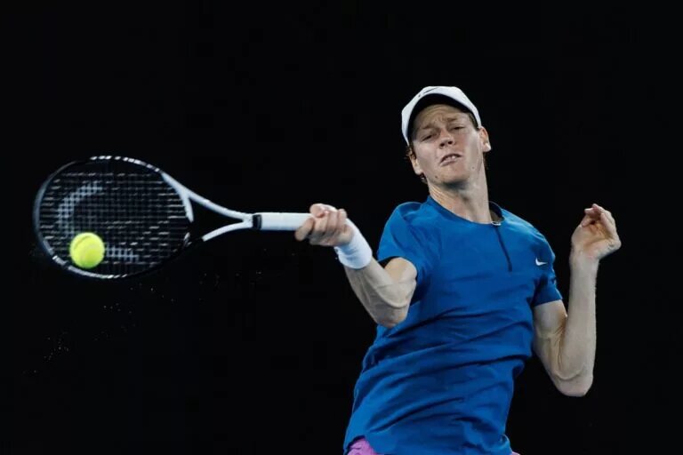 Jannik Sinner in action ahead of the ATP Montpellier Open.