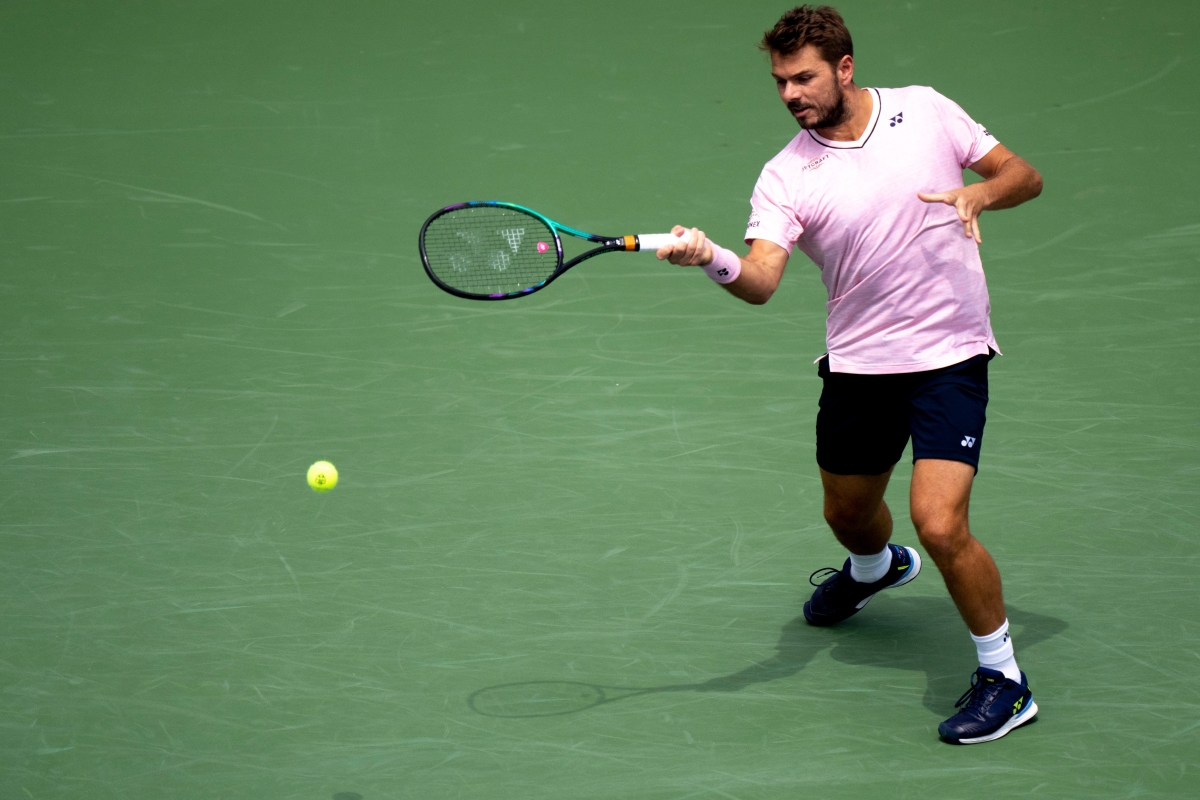 Stan Wawrinka in action ahead of the ATP Rotterdam Open.