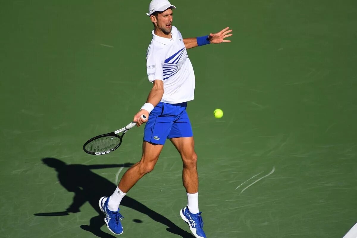 Novak Djokovic in action ahead of the ATP Dubai Tennis Championships.