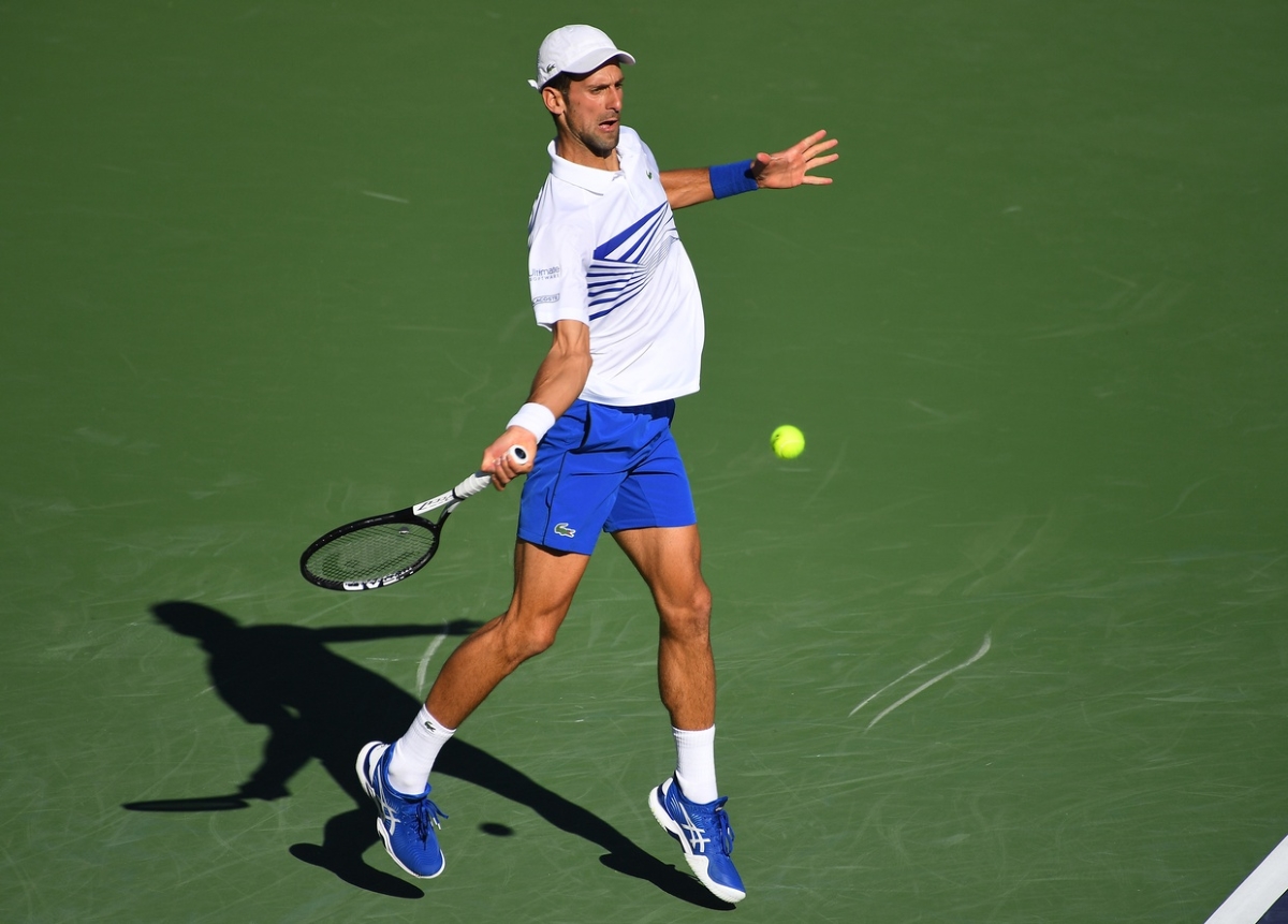 Novak Djokovic in action ahead of the ATP Dubai Tennis Championships.