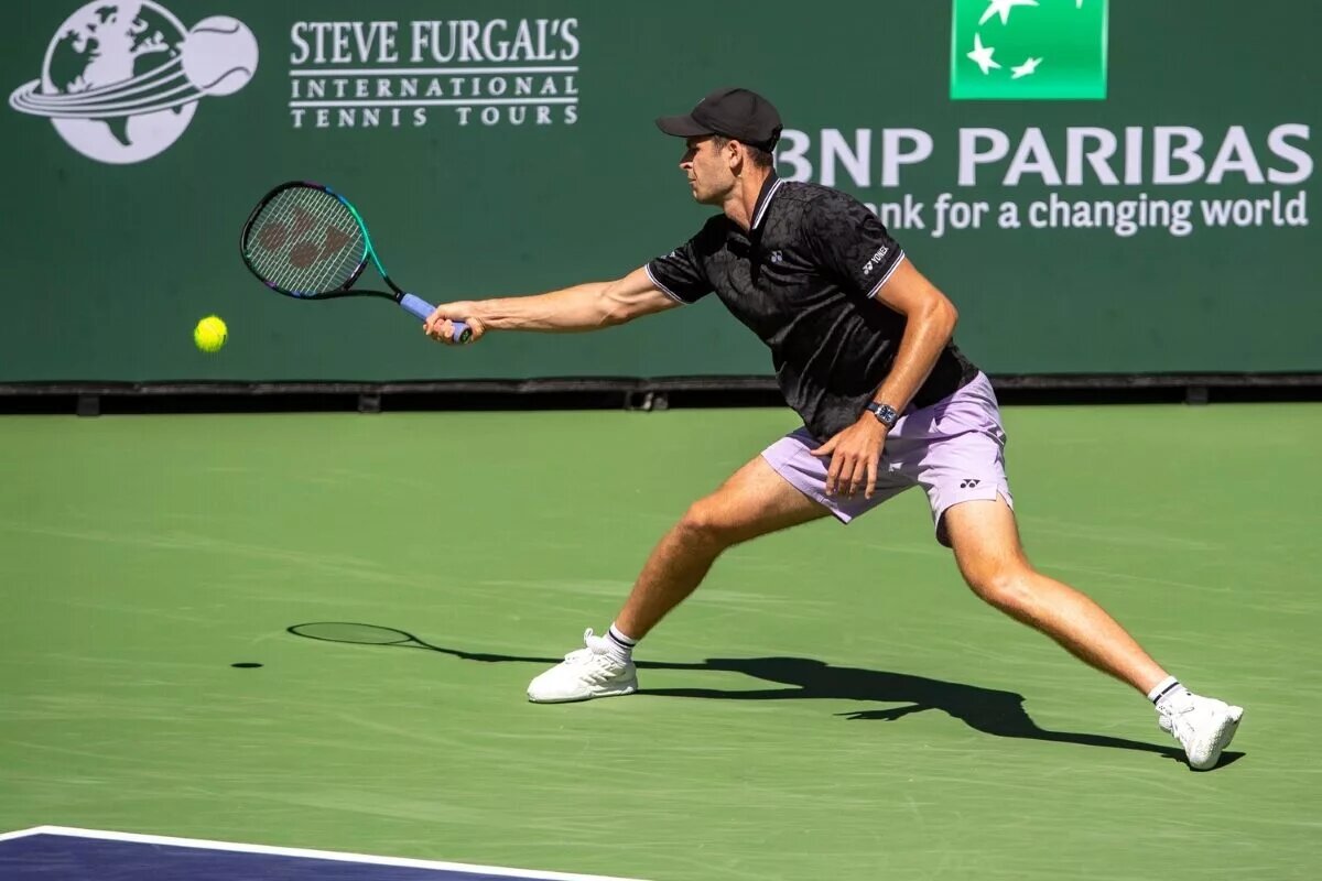 Hubert Hurkacz in action ahead of the ATP Miami Open.