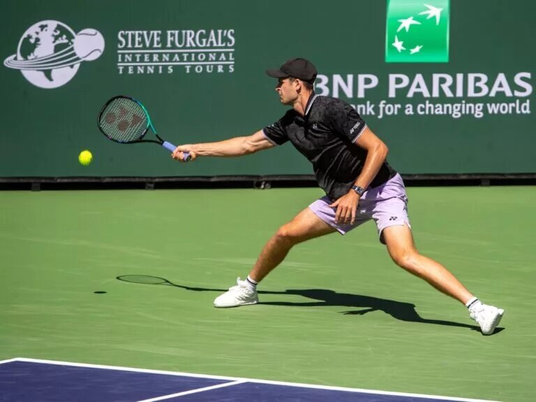 Hubert Hurkacz in action ahead of the ATP Miami Open.