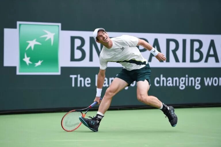 Andy Murray in action at the ATP Indian Wells Masters.