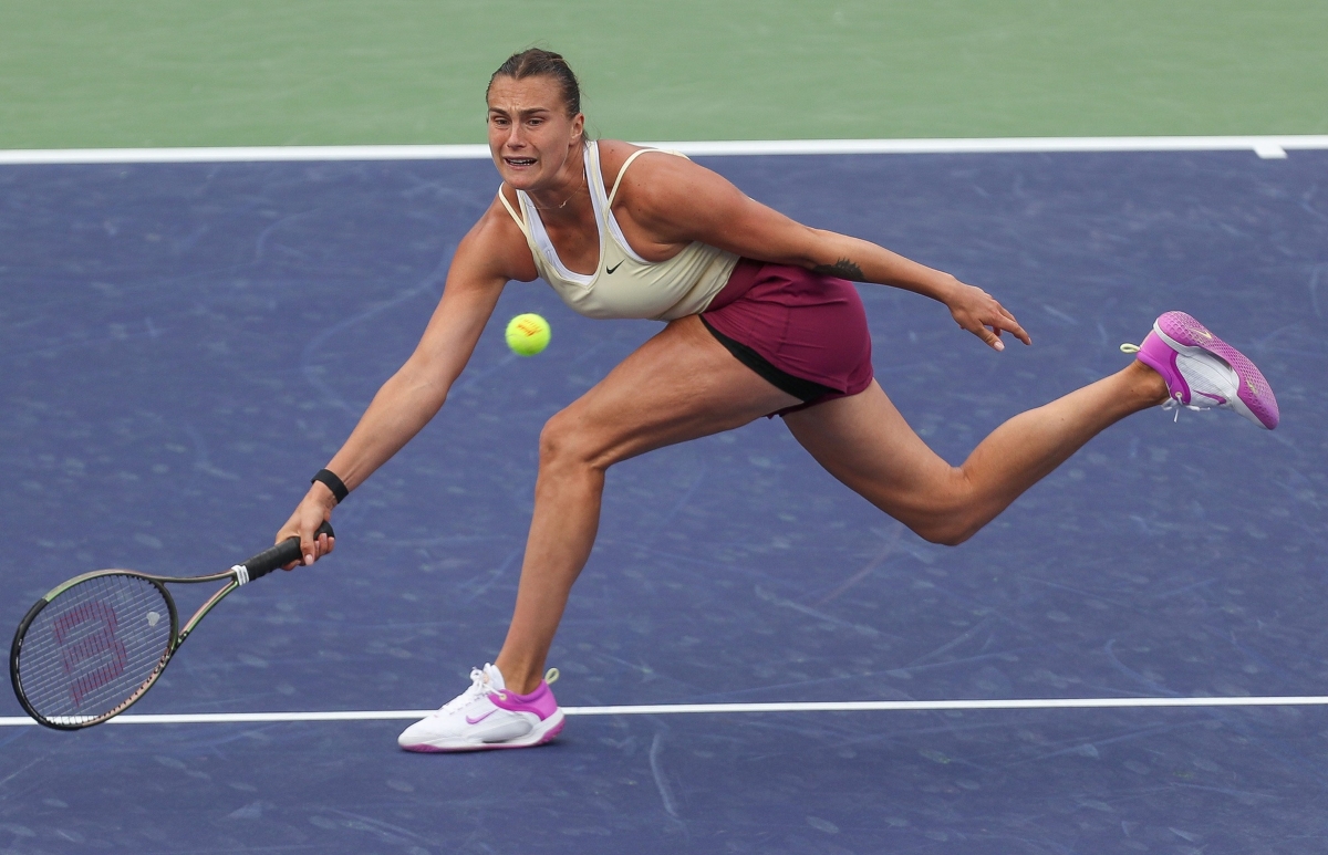 Aryna Sabalenka in action at the WTA Indian Wells Open.