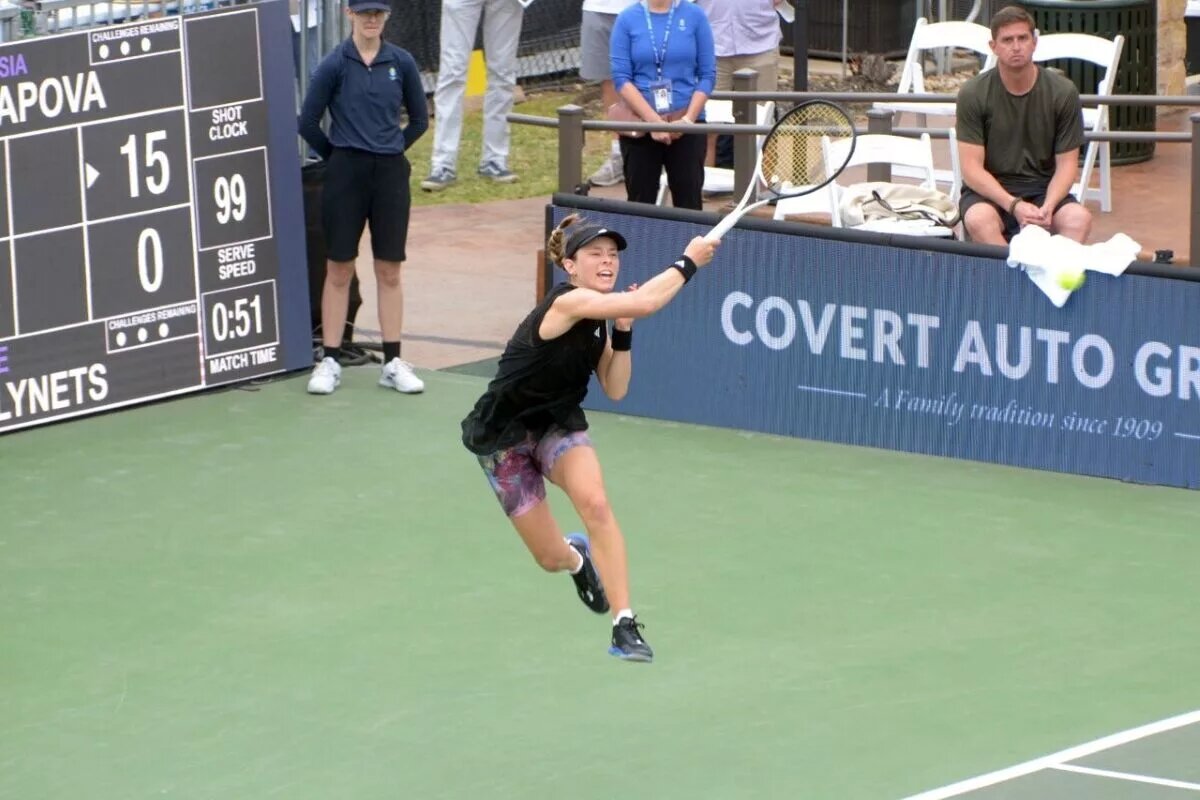 Katie Volynets in action ahead of the WTA Austin Open.