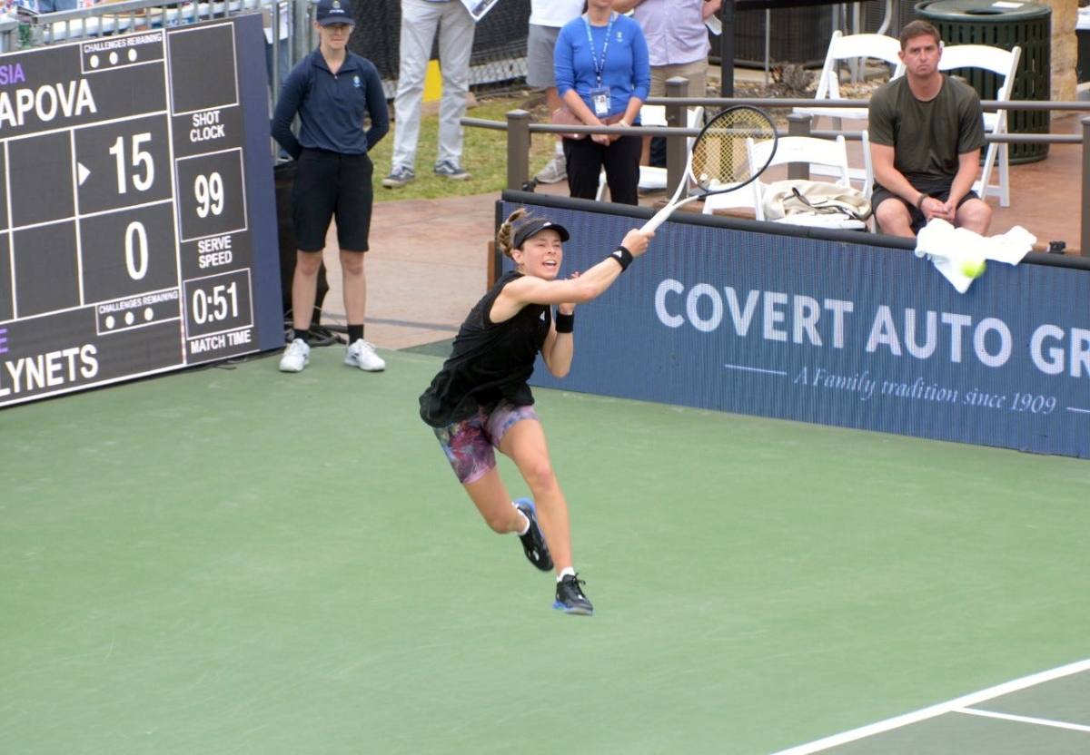 Katie Volynets in action ahead of the WTA Austin Open.
