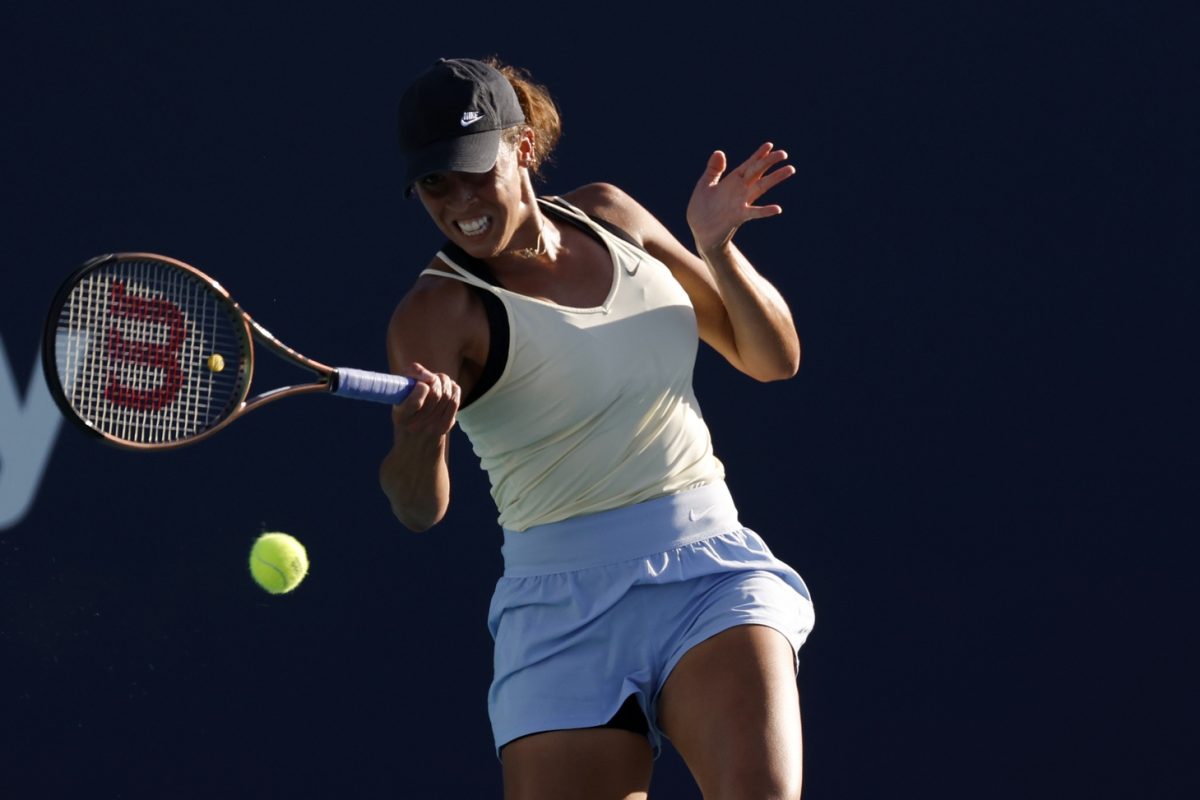 Madison Keys in action ahead of the WTA Charleston Open.