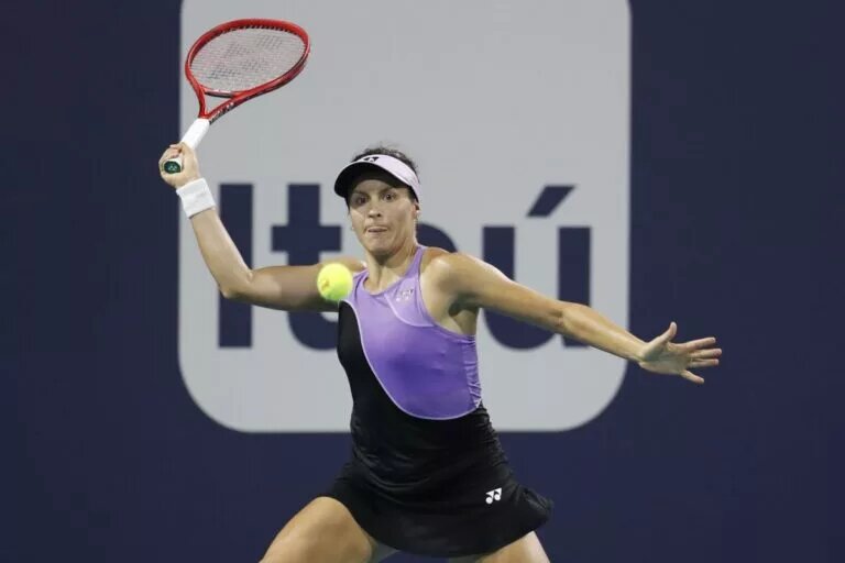 WTA Bogota finalist Tatjana Maria in action.
