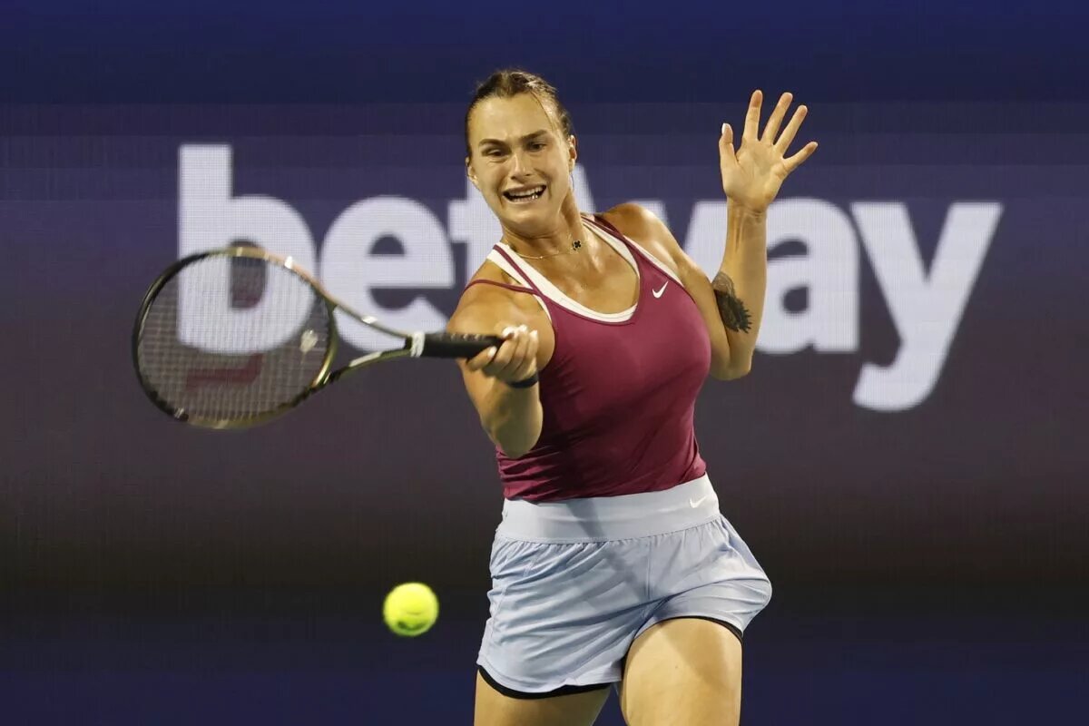 Aryna Sabalenka in action ahead of the WTA Madrid Open.