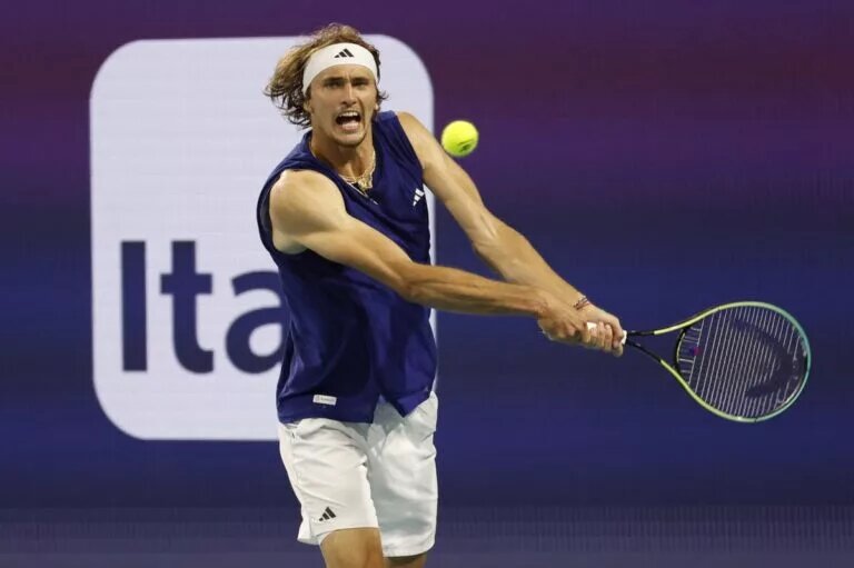 Alexander Zverev in aciton ahead of the ATP Monte Carlo Masters.