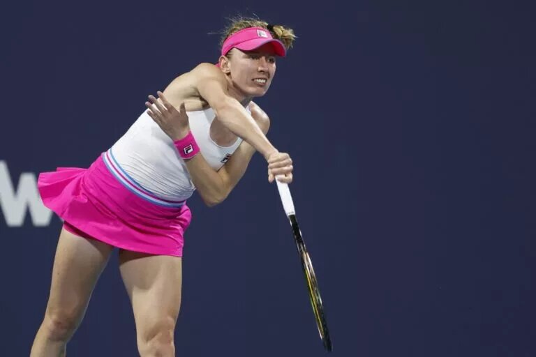 Ekaterina Alexandrova in action ahead of the French Open.