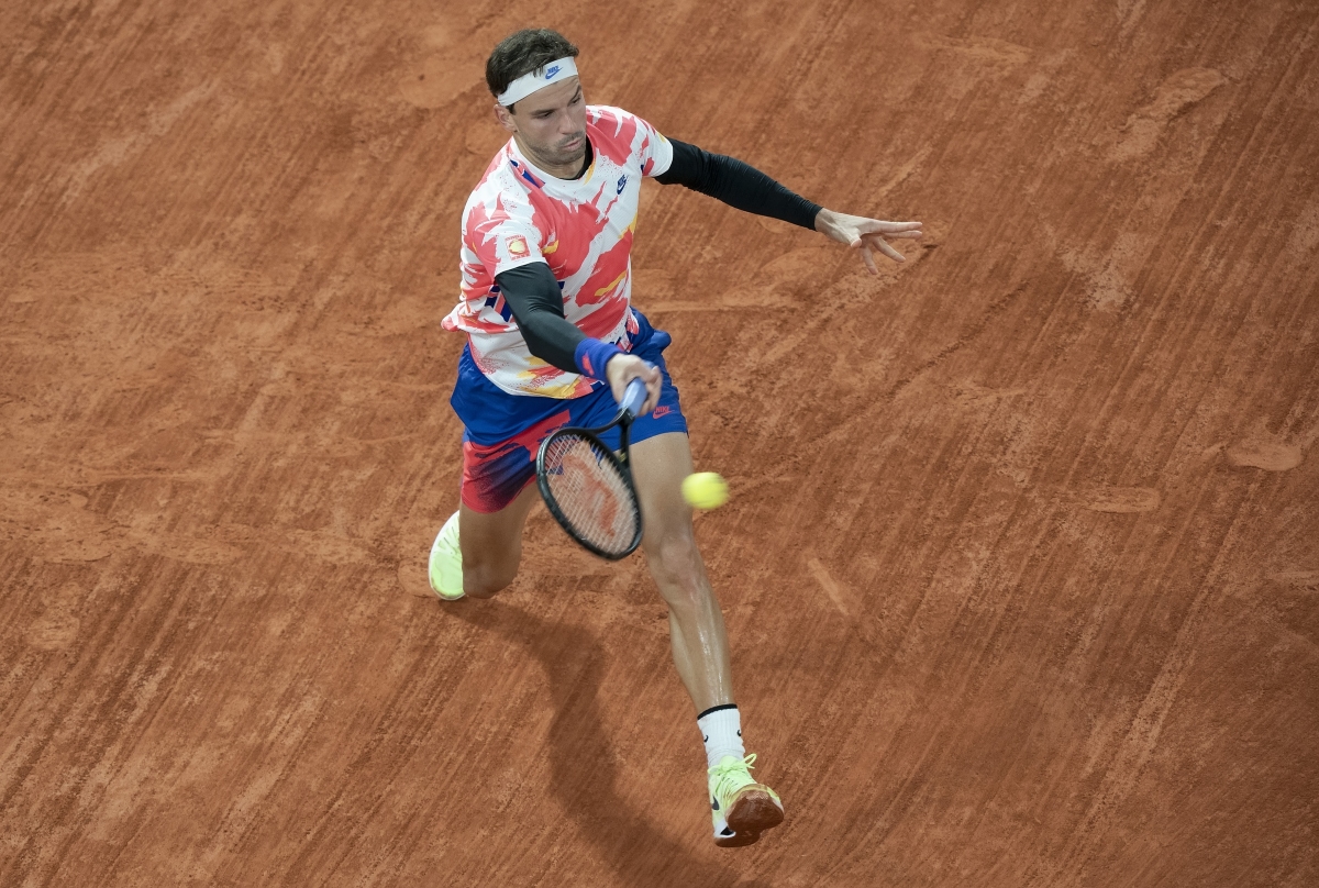 Grigor Dimitrov in action ahead of the ATP Geneva Open.