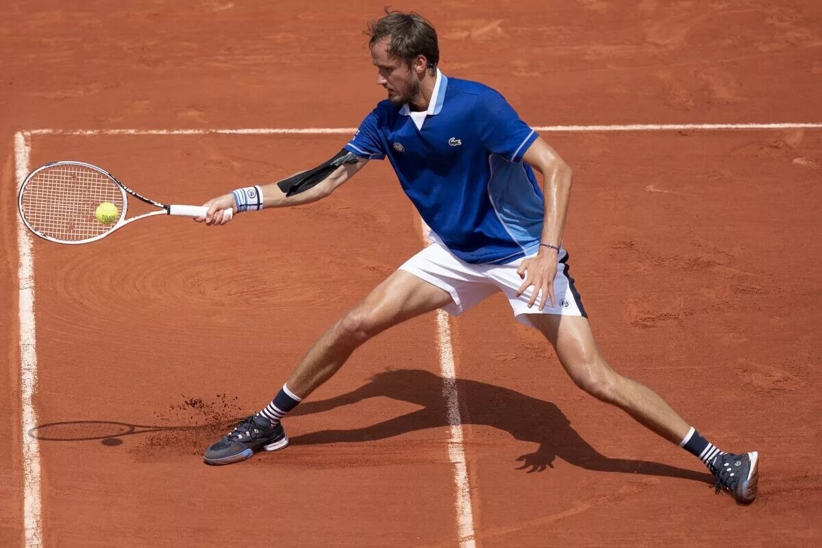 Daniil Medvedev in action at the French Open.