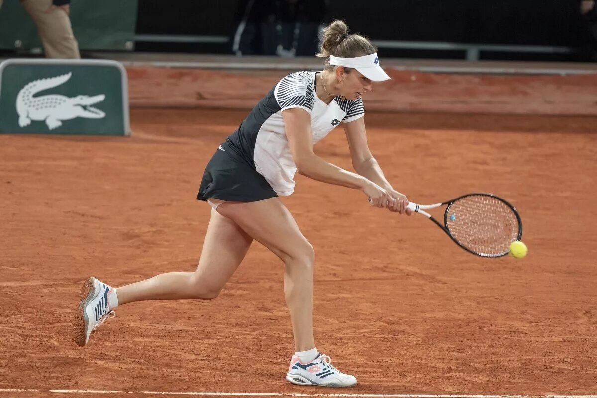 Elise Mertens in action at the French Open.