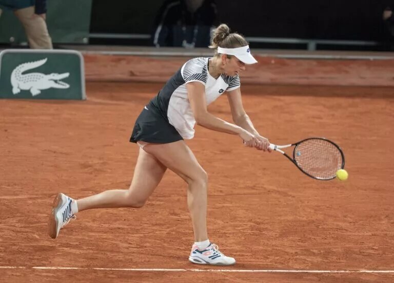 Elise Mertens in action at the French Open.