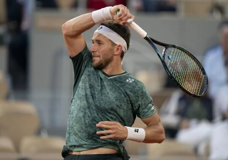 Casper Ruud in action ahead of the ATP Rome Masters.