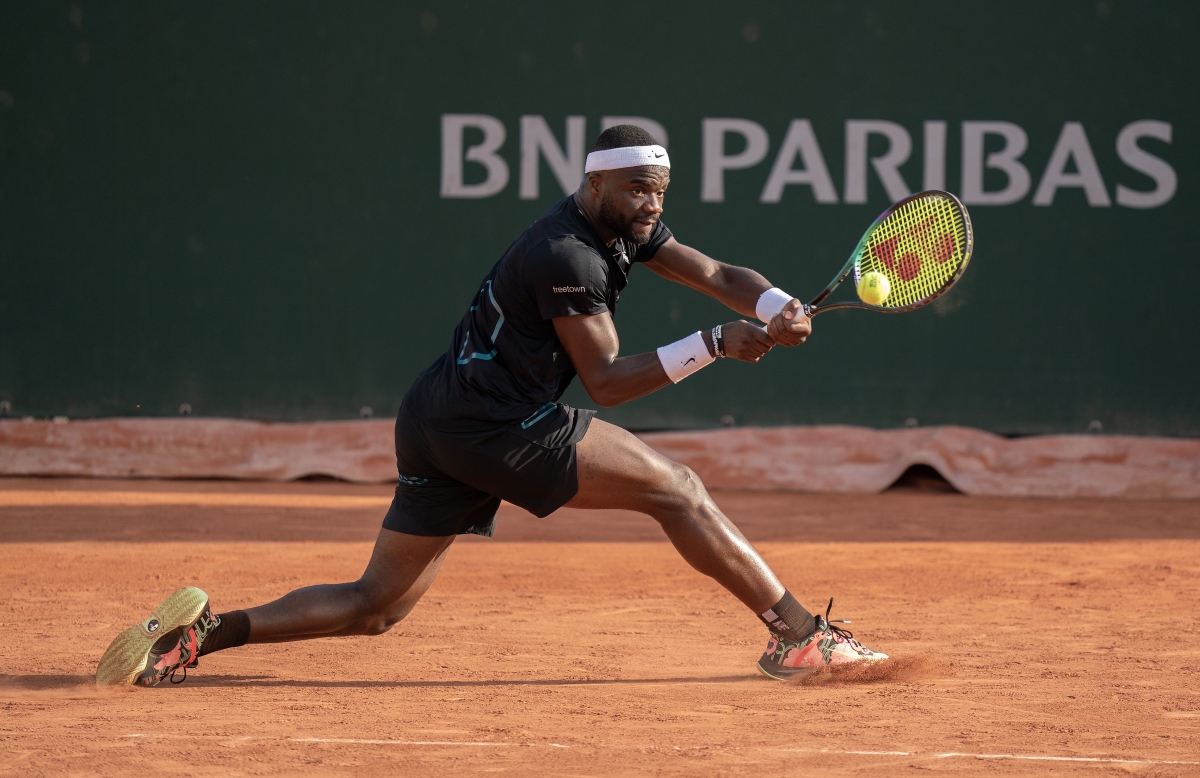 Frances Tiafoe in action at the French Open.