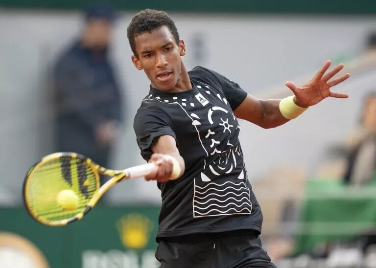 Felix Auger-Aliassime in action ahead of ATP Hamburg, at the French Open.