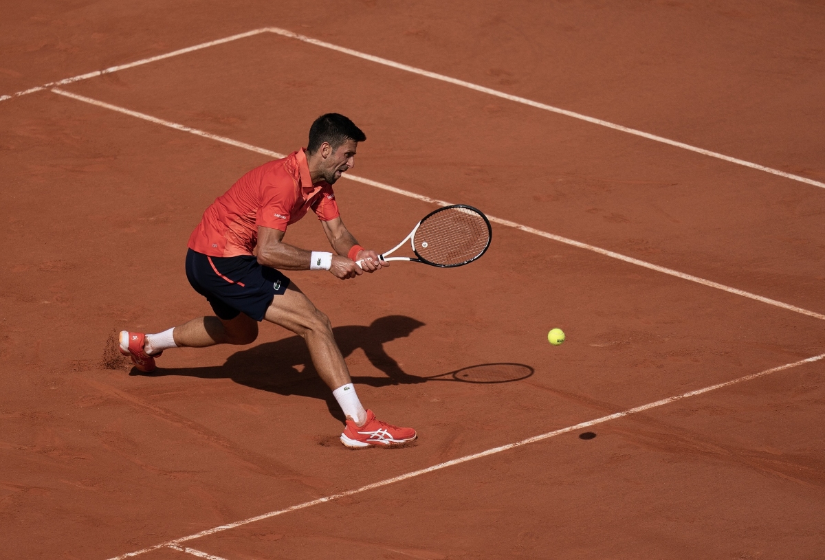 Novak Djokovic in action at the ATP Rome Open.