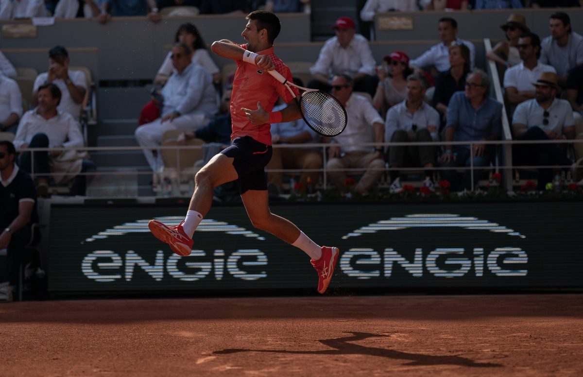 Novak Djokovic in action at the French Open.