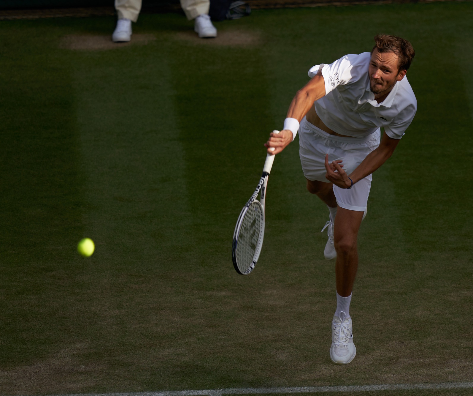 Daniil Medvedev, top seed in Halle, in action at Wimbledon.