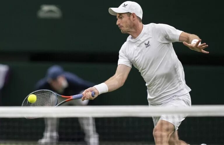 Andy Murray, a Challenger Tour champion in Nottingham, in action.