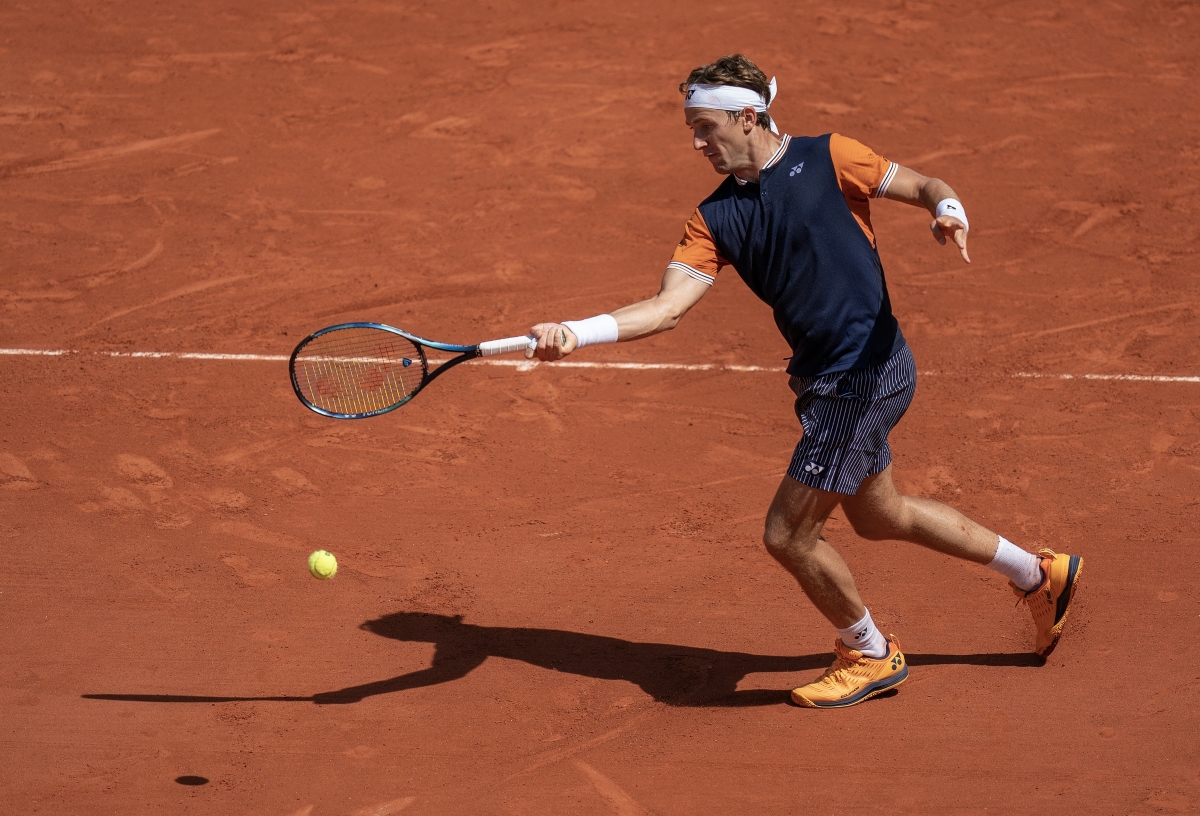 Casper Ruud in action at the French Open.