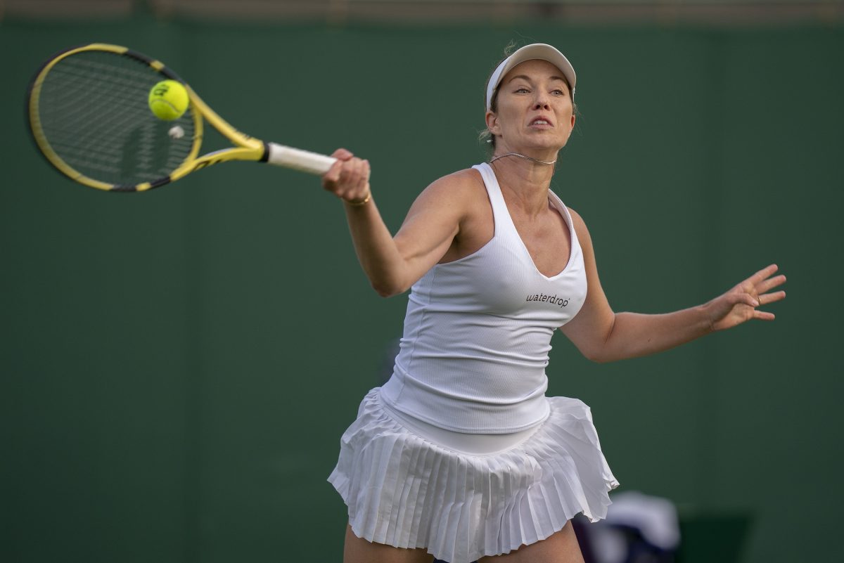 Danielle Collins in action at Wimbledon
