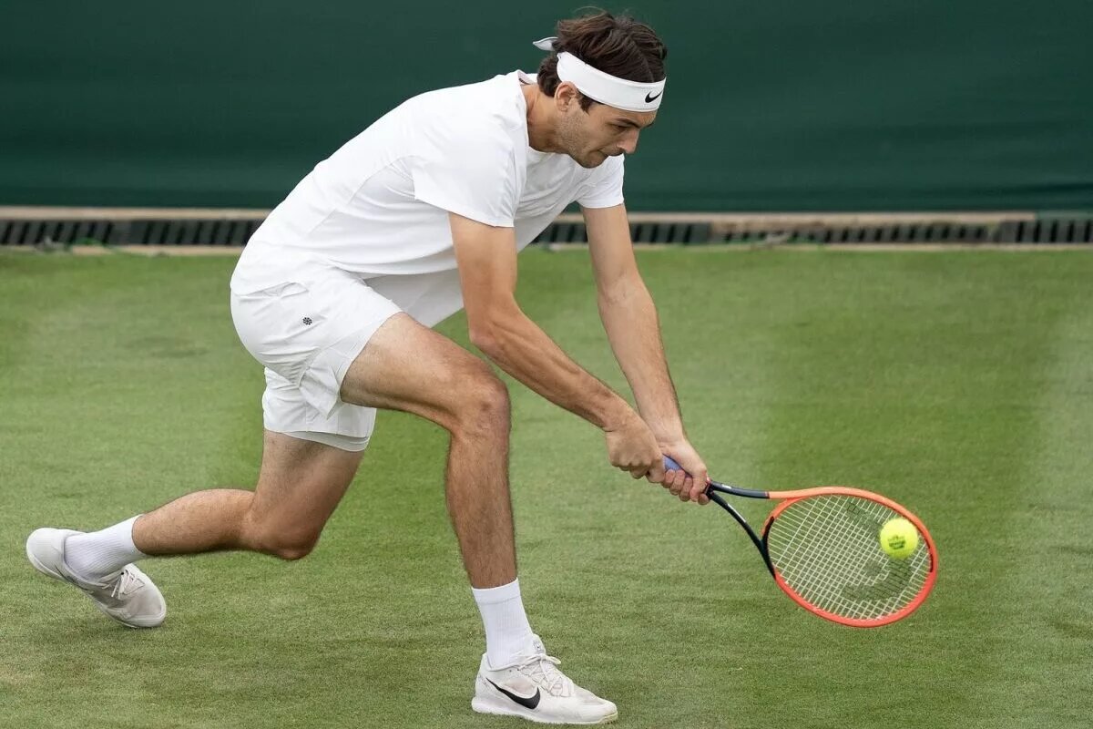Taylor Fritz in action at Wimbledon.