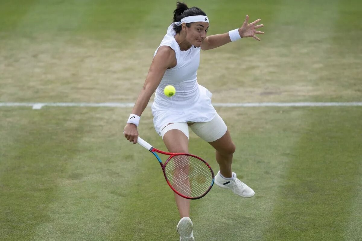 Caroline Garcia in action at Wimbledon.