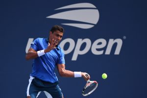 Thiago Monteiro in action ahead of the ATP Bastad Open.