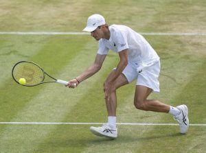 Alex de Minaur in action at Wimbledon.