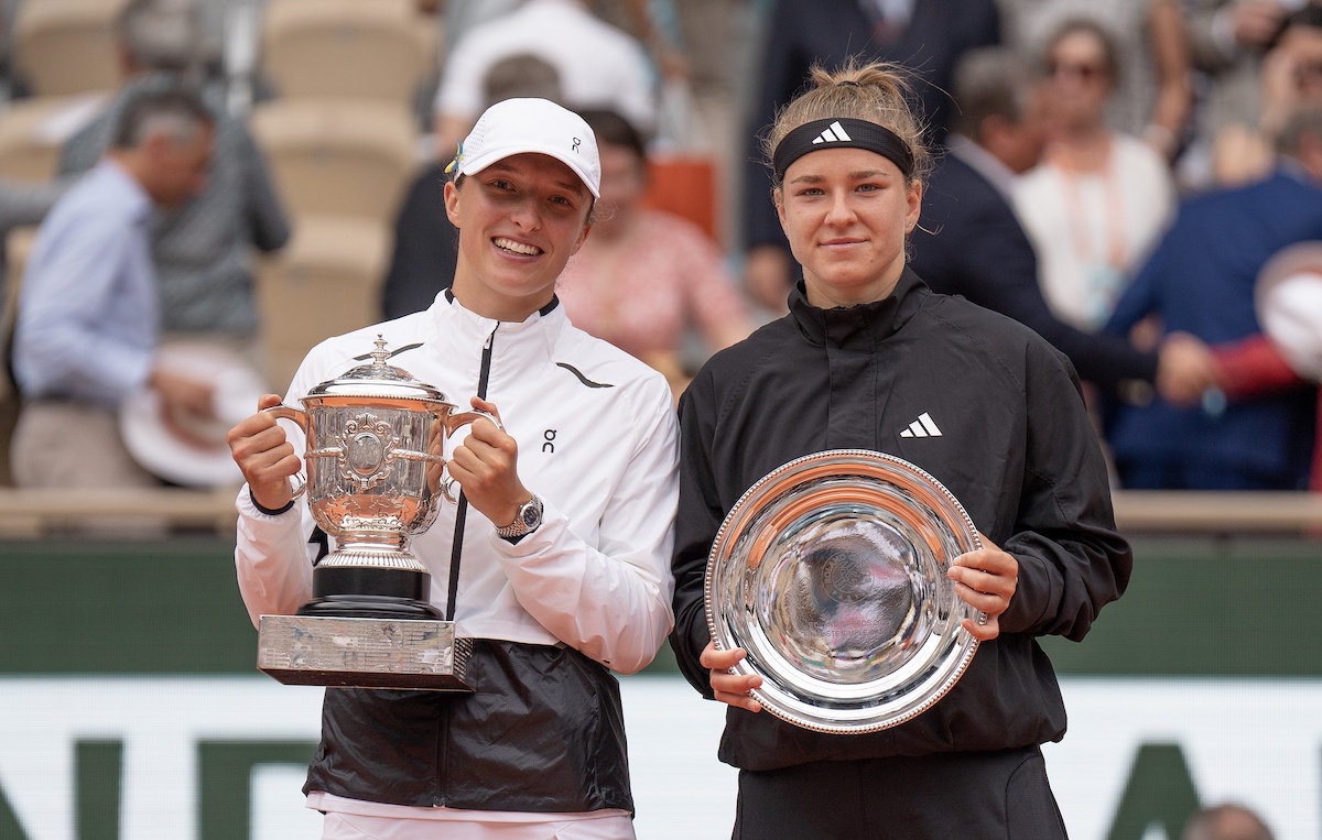Karolina Muchova and Iga Swiatek at French Open