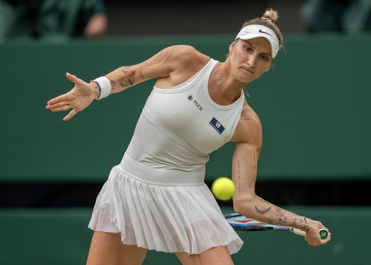 Marketa Vondrousova in action at Wimbledon.