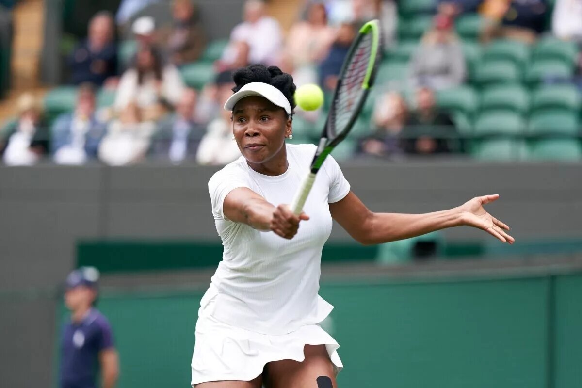 Venus Williams in action at Wimbledon.