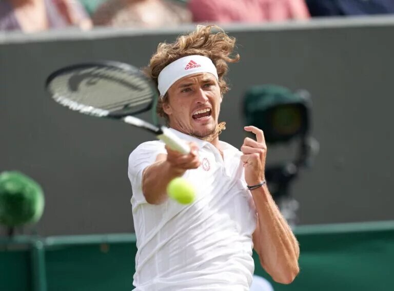 Alexander Zverev in action at Wimbledon.