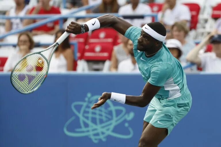 Frances Tiafoe in action at the French Open.