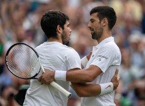 Carlos Alcaraz and Novak Djokovic Wimbledon final