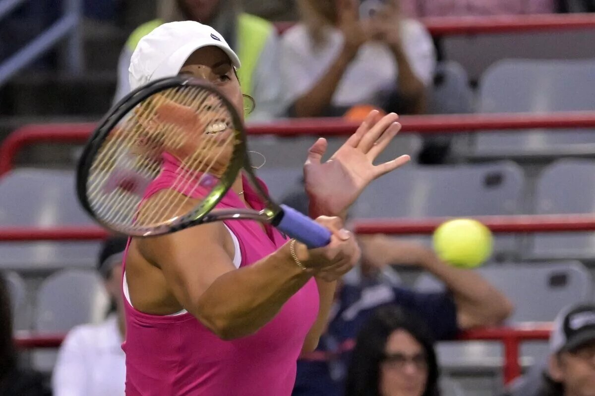 Madison Keys in action ahead of the WTA Adelaide International.