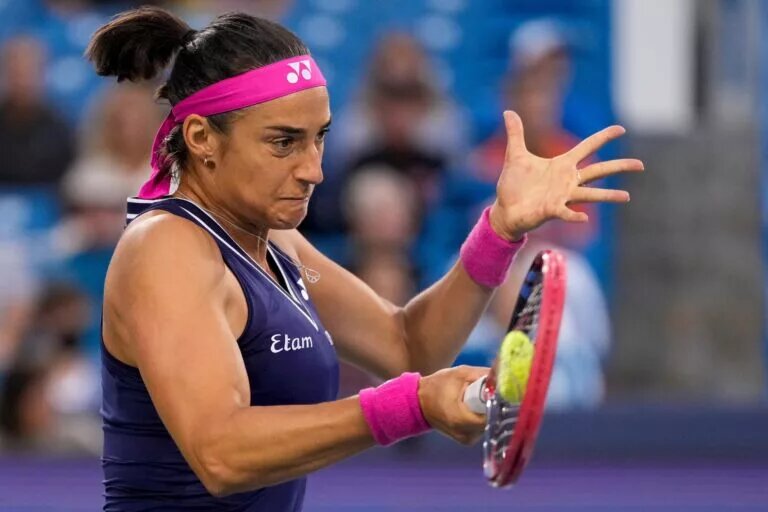 Caroline Garcia in action ahead of the US Open.