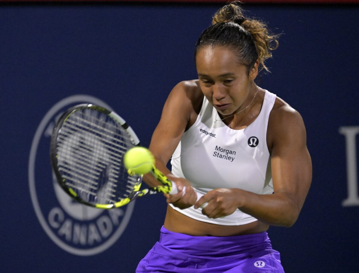 Leylah Fernandez in action ahead of the WTA Guadalajara Open.