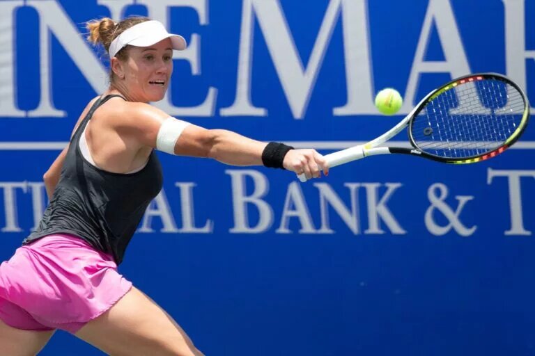 Katarzyna Kawa in action ahead of the WTA Monastir Open.