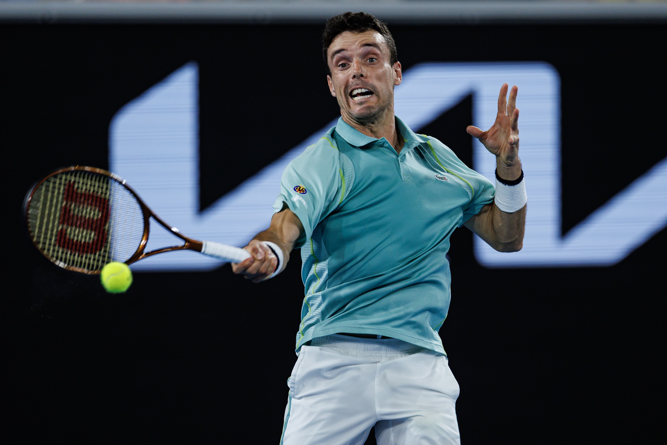 Roberto Bautista Agut in action ahead of the ATP Stockholm Open.