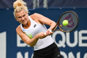 Katerina Siniakova in action ahead of the WTA Hong Kong Open.